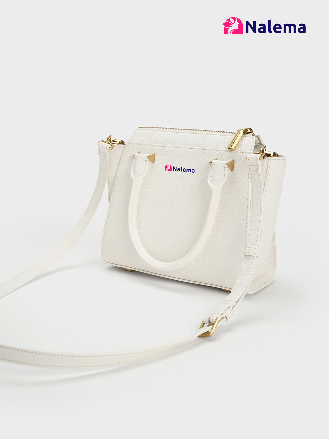 NALEMA™- Harper Structured Top Handle Bag - White